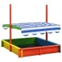 Kindersandkasten mit verstellbarem Dach, mehrfarbiges Tannenholz UV50 von vidaXL, Sandkästen - Ref: Foro24-316475, Preis: 104...