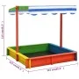 Kindersandkasten mit verstellbarem Dach, mehrfarbiges Tannenholz UV50 von vidaXL, Sandkästen - Ref: Foro24-316475, Preis: 104...