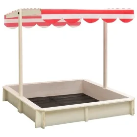 Arenero con tejado ajustable madera abeto blanco y rojo UV50 de vidaXL, Cajones de arena - Ref: Foro24-316476, Precio: 97,42 ...