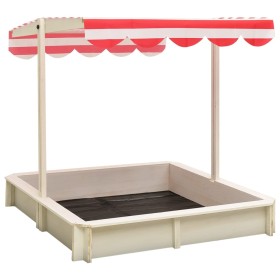 Sandbox with adjustable white and red fir wood roof UV50 by vidaXL, sandboxes - Ref: Foro24-316476, Price: 95,42 €, Discount: %
