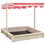 Sandkasten mit verstellbarem Dach aus weißem und rotem Tannenholz UV50 von vidaXL, Sandkästen - Ref: Foro24-316476, Preis: 95...