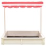 Sandkasten mit verstellbarem Dach aus weißem und rotem Tannenholz UV50 von vidaXL, Sandkästen - Ref: Foro24-316476, Preis: 95...