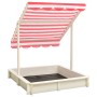 Sandkasten mit verstellbarem Dach aus weißem und rotem Tannenholz UV50 von vidaXL, Sandkästen - Ref: Foro24-316476, Preis: 95...