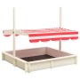 Sandkasten mit verstellbarem Dach aus weißem und rotem Tannenholz UV50 von vidaXL, Sandkästen - Ref: Foro24-316476, Preis: 95...