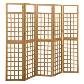 Screen/Trellis with 5 panels solid fir wood 201.5x180 cm by vidaXL, Room dividers - Ref: Foro24-316480, Price: 128,45 €, Disc...