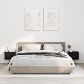 Mesitas de noche de pared 2 uds negra 41,5x36x28 cm Mesitas de noche de pared 2 uds negra 41,5x36x28 cm