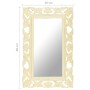 Hand carved mirror solid white mango wood 80x50 cm by vidaXL, Mirrors - Ref: Foro24-321642, Price: 80,54 €, Discount: %
