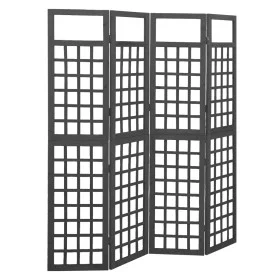 4-panel black fir wood screen/trellis 161x180 cm by vidaXL, Room dividers - Ref: Foro24-316483, Price: 94,14 €, Discount: %
