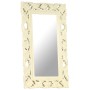 Handgeschnitzter Spiegel aus massivem weißem Mangoholz 80x50 cm von vidaXL, Spiegel - Ref: Foro24-321642, Preis: 80,54 €, Rab...