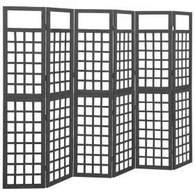 Screen/Trellis with 6 panels of black spruce wood 242.5x180 cm by vidaXL, Room dividers - Ref: Foro24-316485, Price: 158,63 €...