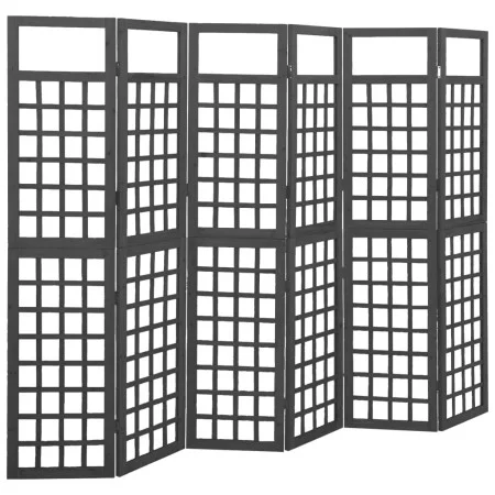 Screen/Trellis with 6 panels of black spruce wood 242.5x180 cm by vidaXL, Room dividers - Ref: Foro24-316485, Price: 158,63 €...