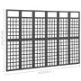 Screen/Trellis with 6 panels of black spruce wood 242.5x180 cm by vidaXL, Room dividers - Ref: Foro24-316485, Price: 158,63 €...