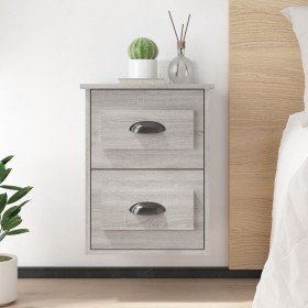 Mesita de noche de pared 2 uds gris Sonoma 41,5x36x53 cm Mesita de noche de pared 2 uds gris Sonoma 41,5x36x53 cm