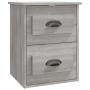 Mesita de noche de pared 2 uds gris Sonoma 41,5x36x53 cm