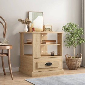 Mesa auxiliar madera contrachapada roble Sonoma 50x50x60 cm Mesa auxiliar madera contrachapada roble Sonoma 50x50x60 cm