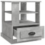 Mesa auxiliar madera contrachapada gris hormigón 50x50x60 cm