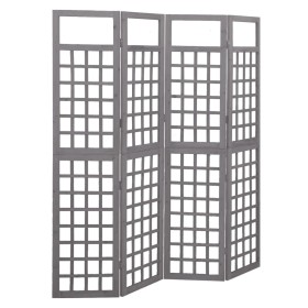 Screen/Trellis with 4 panels gray fir wood 161x180 cm by vidaXL, Room dividers - Ref: Foro24-316487, Price: 91,84 €, Discount: %