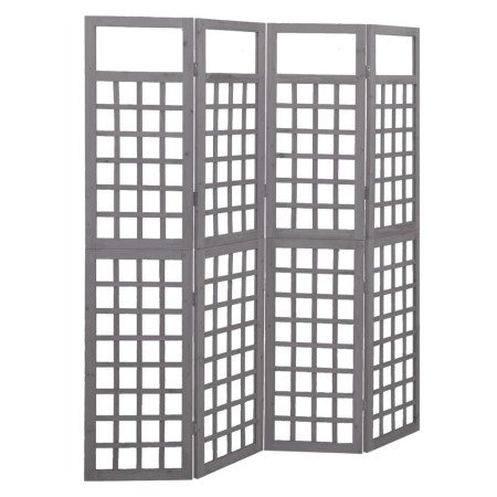 Screen/Trellis with 4 panels gray fir wood 161x180 cm by vidaXL, Room dividers - Ref: Foro24-316487, Price: 91,29 €, Discount: %