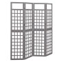 Screen/Trellis with 4 panels gray fir wood 161x180 cm by vidaXL, Room dividers - Ref: Foro24-316487, Price: 91,29 €, Discount: %