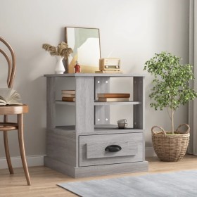 Mesa auxiliar madera contrachapada gris Sonoma 50x50x60 cm Mesa auxiliar madera contrachapada gris Sonoma 50x50x60 cm