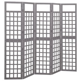 5-panel gray fir wood screen/trellis 201.5x180 cm by vidaXL, Room dividers - Ref: Foro24-316488, Price: 129,47 €, Discount: %