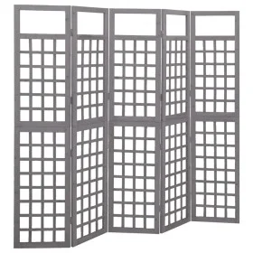 5-panel gray fir wood screen/trellis 201.5x180 cm by vidaXL, Room dividers - Ref: Foro24-316488, Price: 110,23 €, Discount: %