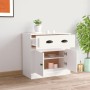 Aparador de madera contrachapada blanco 70x35,5x67,5 cm
