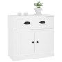 Aparador de madera contrachapada blanco 70x35,5x67,5 cm