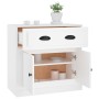Aparador de madera contrachapada blanco 70x35,5x67,5 cm