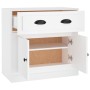 Aparador de madera contrachapada blanco 70x35,5x67,5 cm