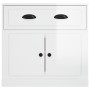 Aparador madera contrachapada blanco brillante 70x35,5x67,5 cm