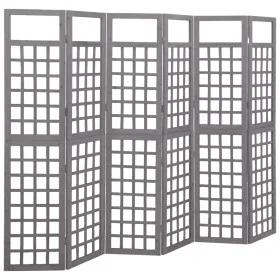 Screen/Trellis with 6 panels gray fir wood 242.5x180 cm by vidaXL, Room dividers - Ref: Foro24-316489, Price: 155,90 €, Disco...