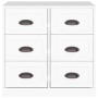 Aparador de madera contrachapada blanco 70x35,5x67,5 cm