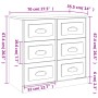 Aparador de madera contrachapada blanco 70x35,5x67,5 cm