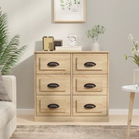 Aparador de madera contrachapada roble Sonoma 70x35,5x67,5 cm