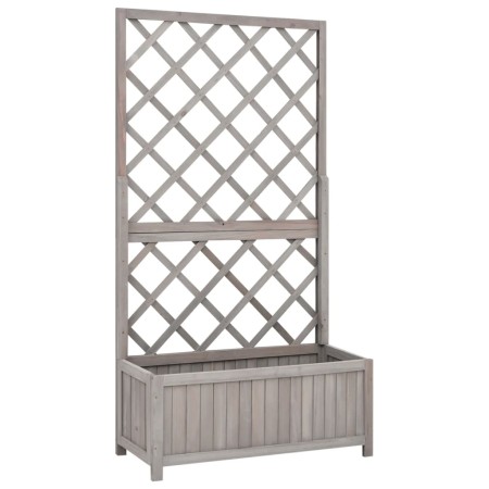Jardinera enrejada de jardín madera de abeto gris 70x30x135 cm by vidaXL, Pots and planters - Ref: Foro24-316490, Price: 80,6...