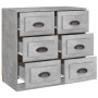 Aparador de madera contrachapada gris hormigón 70x35,5x67,5 cm