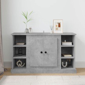 Aparador de madera contrachapada gris hormigón 100x35,5x60 cm Aparador de madera contrachapada gris hormigón 100x35,5x60 cm