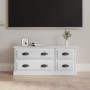Mueble de TV madera contrachapada blanco brillo 100x35,5x45 cm en Muebles TV | Comprar online en Foro24