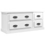 Mueble de TV madera contrachapada blanco brillo 100x35,5x45 cm en Muebles TV | Comprar online en Foro24