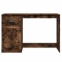 Escritorio y cajón madera contrachapada roble humo 115x50x75 cm