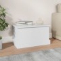 Caja de almacenaje de madera de ingeniería blanca 50x30x28 cm