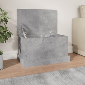 Baúl almacenaje madera contrachapada gris hormigón 50x30x28 cm Baúl almacenaje madera contrachapada gris hormigón 50x30x28 cm