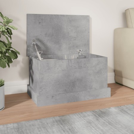Baúl almacenaje madera contrachapada gris hormigón 50x30x28 cm en Baúles de almacenamiento | Comprar online en Foro24