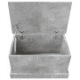 Baúl almacenaje madera contrachapada gris hormigón 50x30x28 cm
