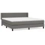 Box spring bed with gray synthetic leather mattress 160x200 cm by vidaXL, Beds and slatted bases - Ref: Foro24-3130671, Price...