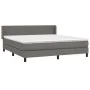 Box spring bed with gray synthetic leather mattress 160x200 cm by vidaXL, Beds and slatted bases - Ref: Foro24-3130671, Price...