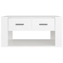 Mesa de centro madera contrachapada blanca 80x50x40 cm