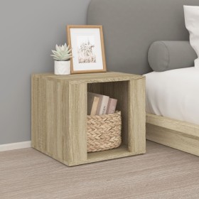 Mesita de noche madera contrachapada roble Sonoma 41x40x36 cm Mesita de noche madera contrachapada roble Sonoma 41x40x36 cm