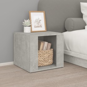 Mesita de noche madera contrachapada gris hormigón 41x40x36 cm Mesita de noche madera contrachapada gris hormigón 41x40x36 cm